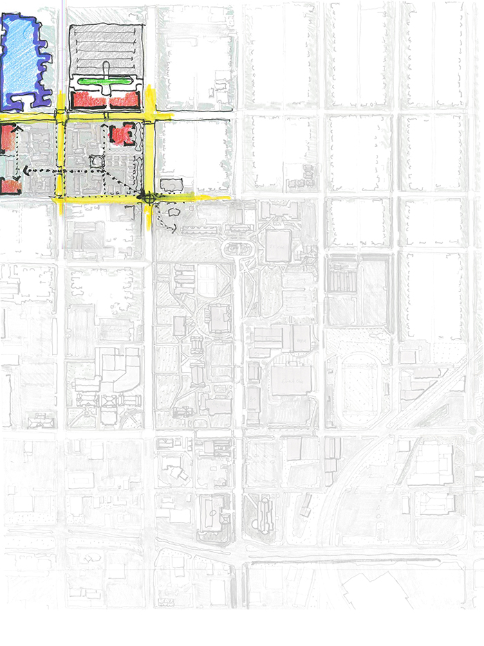 campus map of the The Northwest Quadrant of campus.