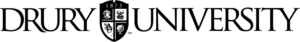 Drury University Horizontal black logo.