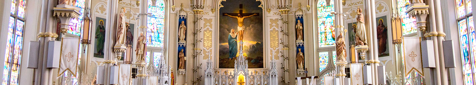 Interior of Saint Mary's Cathedral in Natchez, Mississippi.