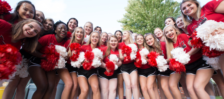 A group of cheerleaders.