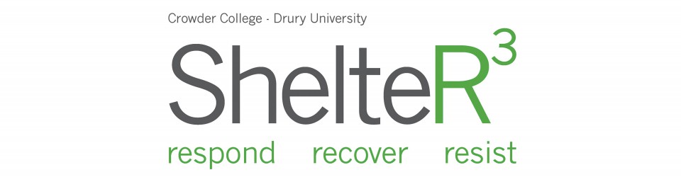 ShelteR³: Respond, Recover, Resist Logo.